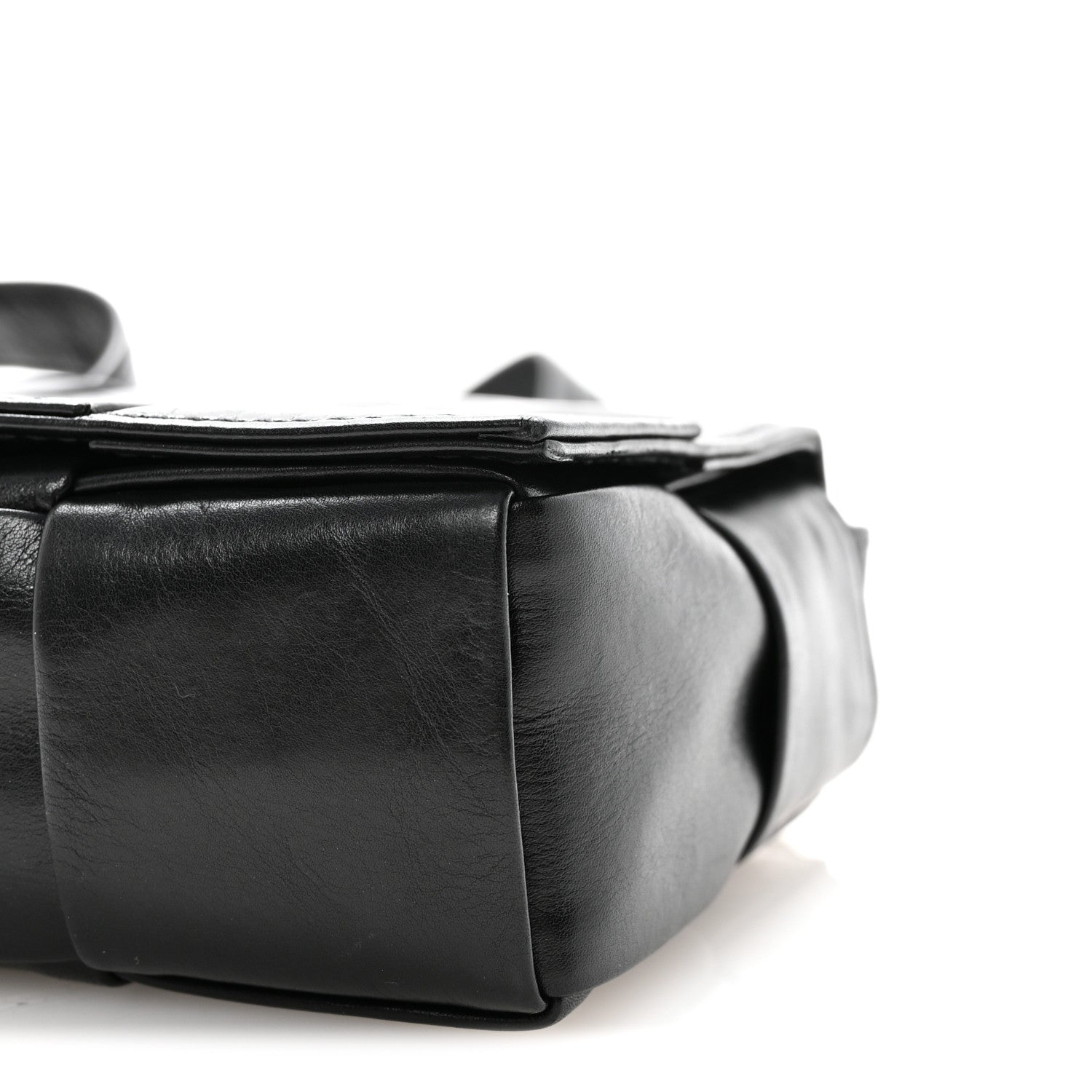 Bottega Veneta Crinkled Lambskin Maxi Intrecciato Extra Mini Cassette Crossbody Bag Black 9 of 9