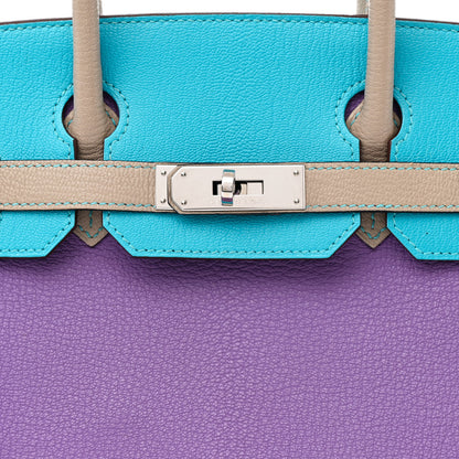 Hermes Chevre Horseshoe Birkin 30 Parme Bleu Azteque Etoupe 7 of 14