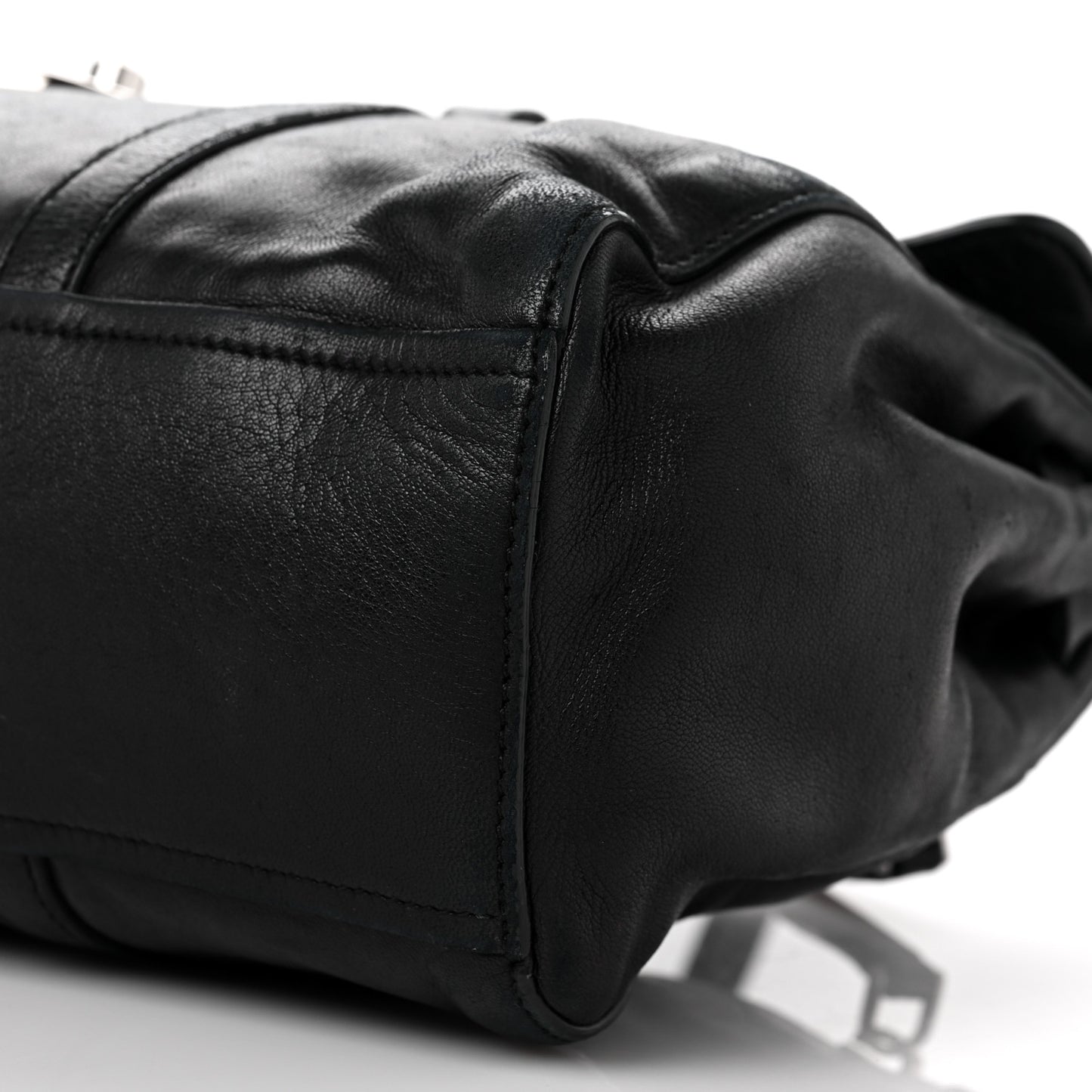 Royal Calf Easy Foldover Pushlock Satchel Black