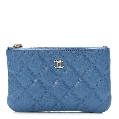 Chanel Caviar Quilted Small Cosmetic Case Blue 1 of 8