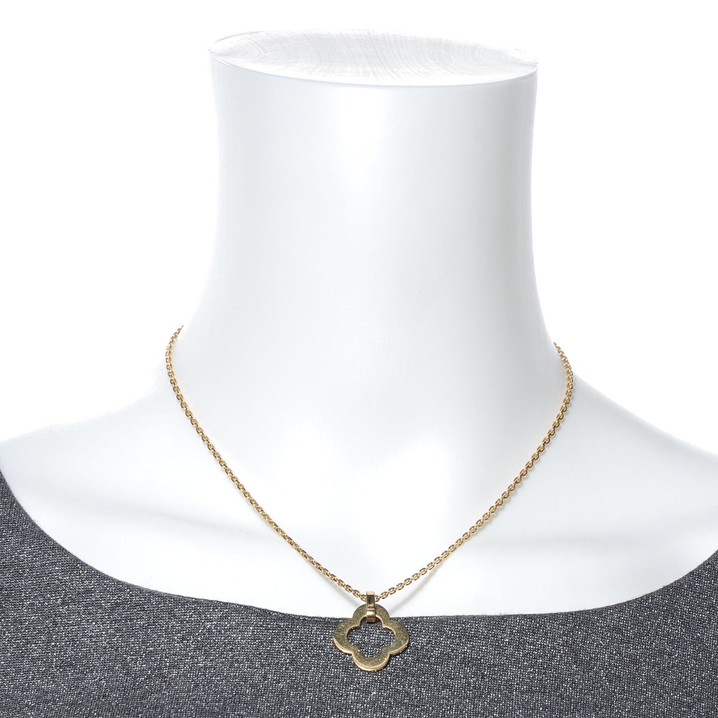 18K Yellow Gold Byzantine Alhambra Pendant Necklace