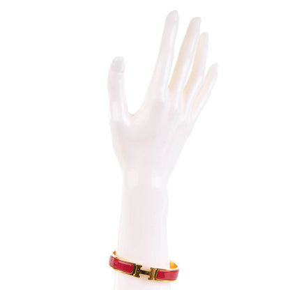 Hermes Enamel Clic Clac H Narrow Bracelet GM Rouge 2 of 5