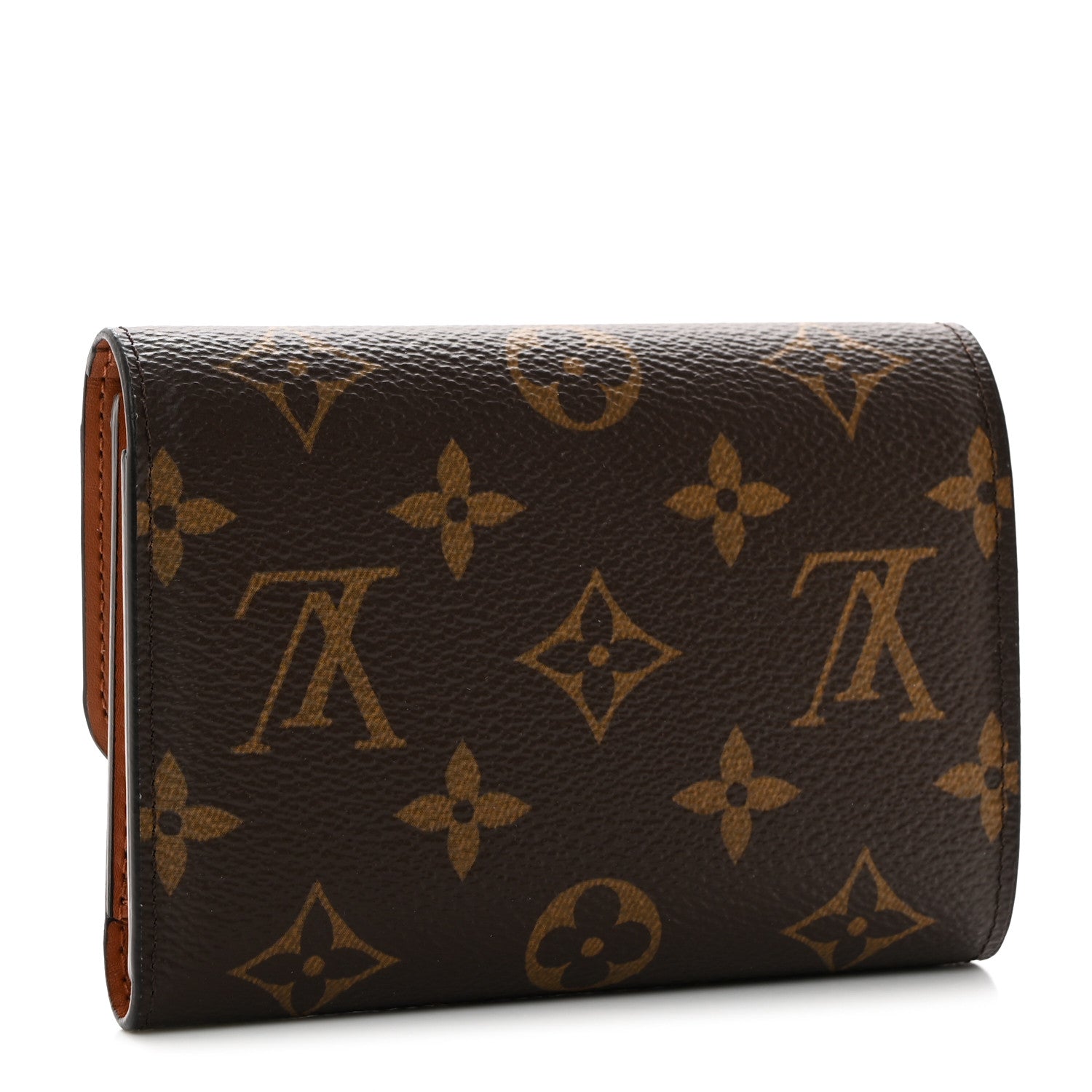 Louis Vuitton Monogram Flower Lock Compact Wallet Caramel 3 of 8