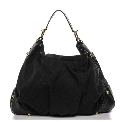 Gucci Monogram Large Jockey Hobo Black 1 of 6