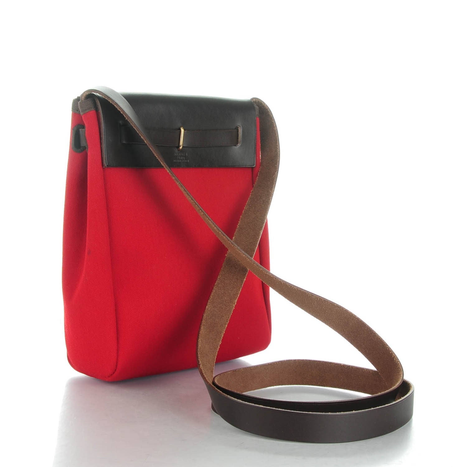 Hermes Barenia Toile Herbag TPM Red Orange 3 of 9