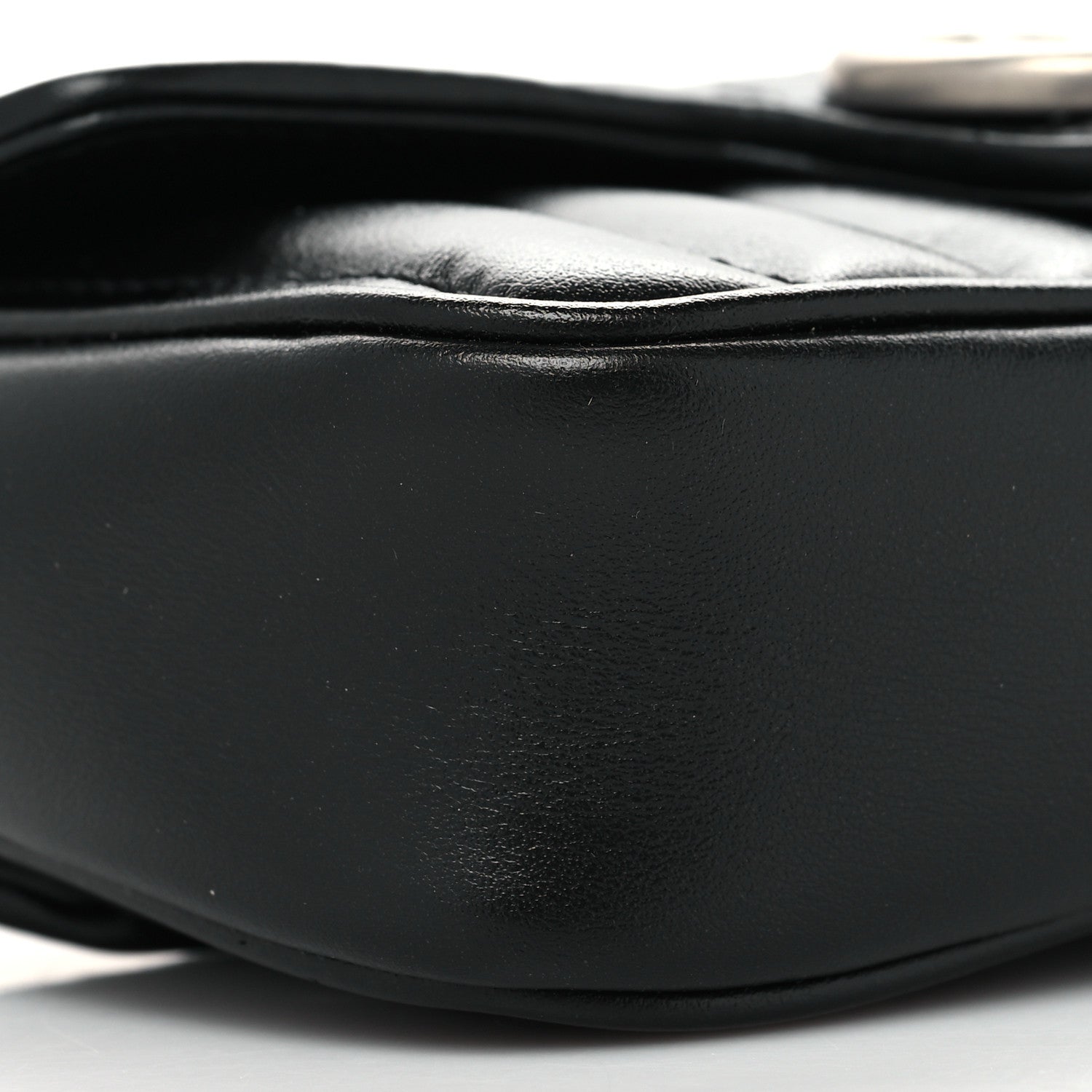 Gucci Calfskin Matelasse Aria Super Mini GG Marmont Shoulder Bag Black 10 of 11