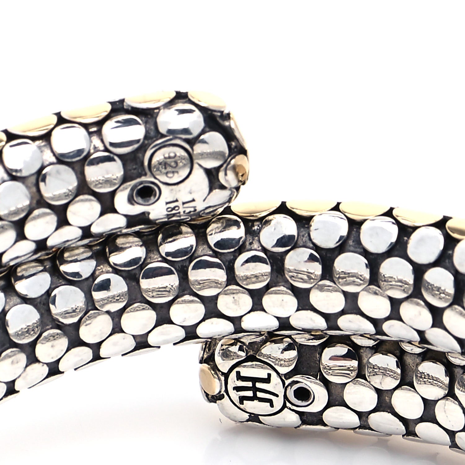John Hardy Sterling Silver 18K Yellow Gold Dot Double Coil Bracelet 4 of 4