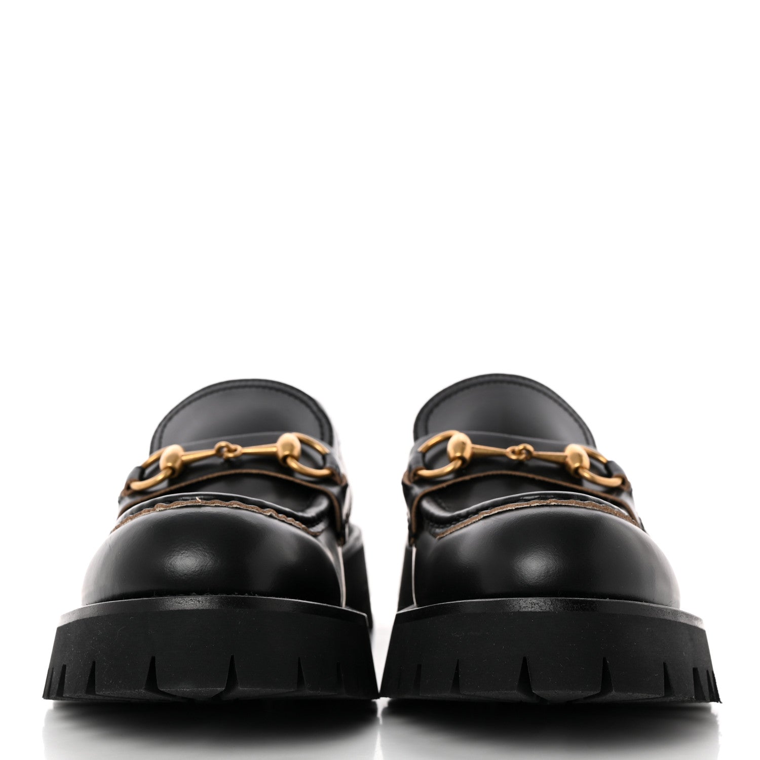 Gucci Cordovan Lux Womens Harald Horsebit 25mm Platform Loafers 37 Black 2 of 13