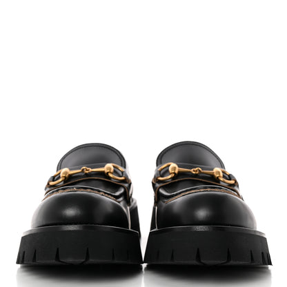 Gucci Cordovan Lux Womens Harald Horsebit 25mm Platform Loafers 37 Black 2 of 13