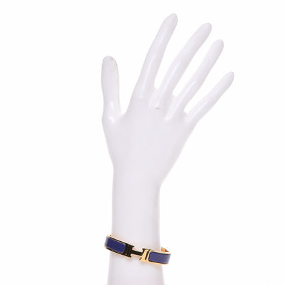 Hermes Enamel Narrow Clic Clac H Bracelet PM Iris 4 of 7