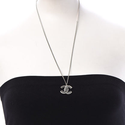 Chanel Ruthenium Baguette Crystal CC Necklace Black 2 of 7