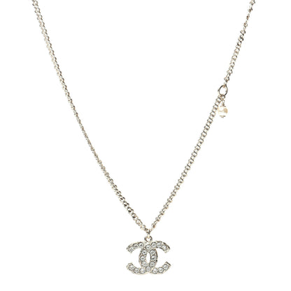Chanel Pearl Crystal CC Pendant Necklace Gold 1 of 6