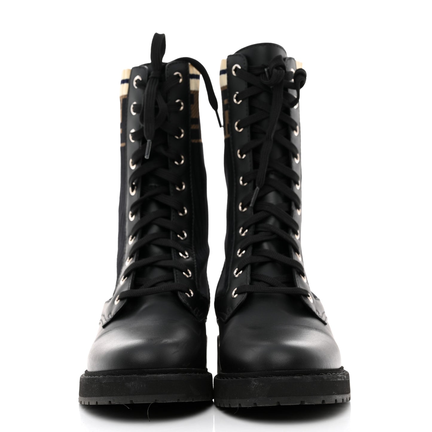 Calfskin Stretch Fabric Rockoko Biker Boots 37 Tobacco Black Marino