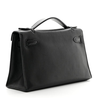 Hermes Swift Kelly Pochette Clutch Black 3 of 12
