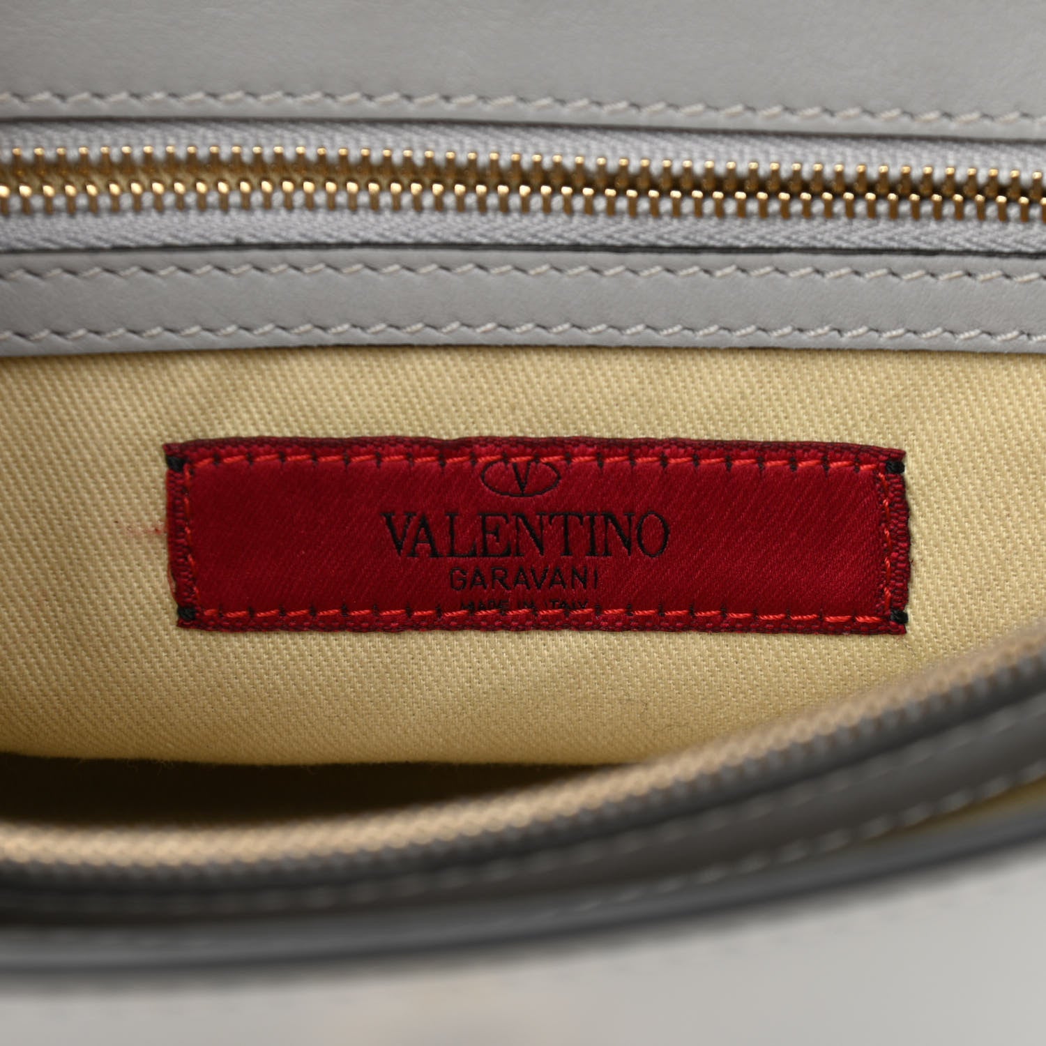 Valentino Garavani Vitello Rockstud Single Handle Flap Bag Pastel Grey 7 of 14