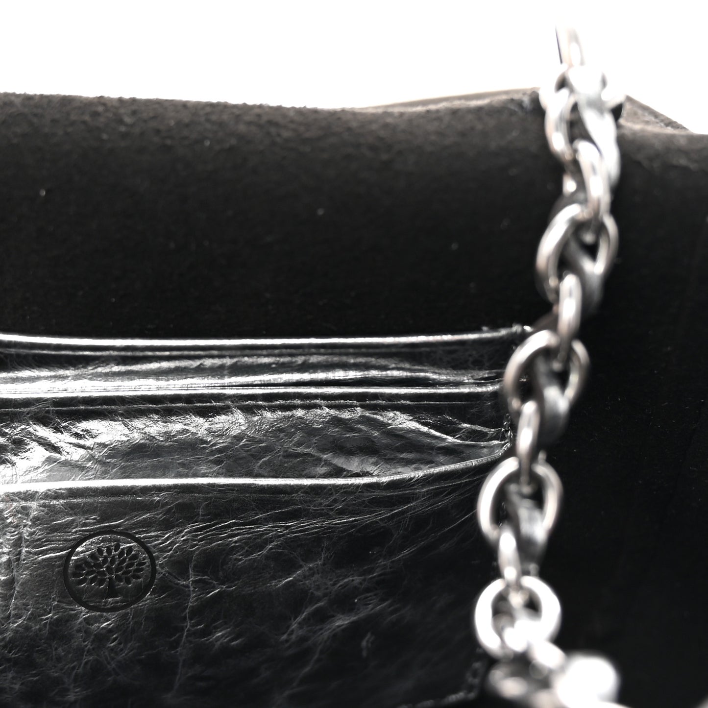 Metallic Crinkled Calfskin Mini Lily Silver