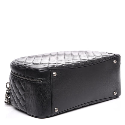 Chanel Calfskin Quilted Large Airlines Round Trip Bowling Bag Black 4 of 10