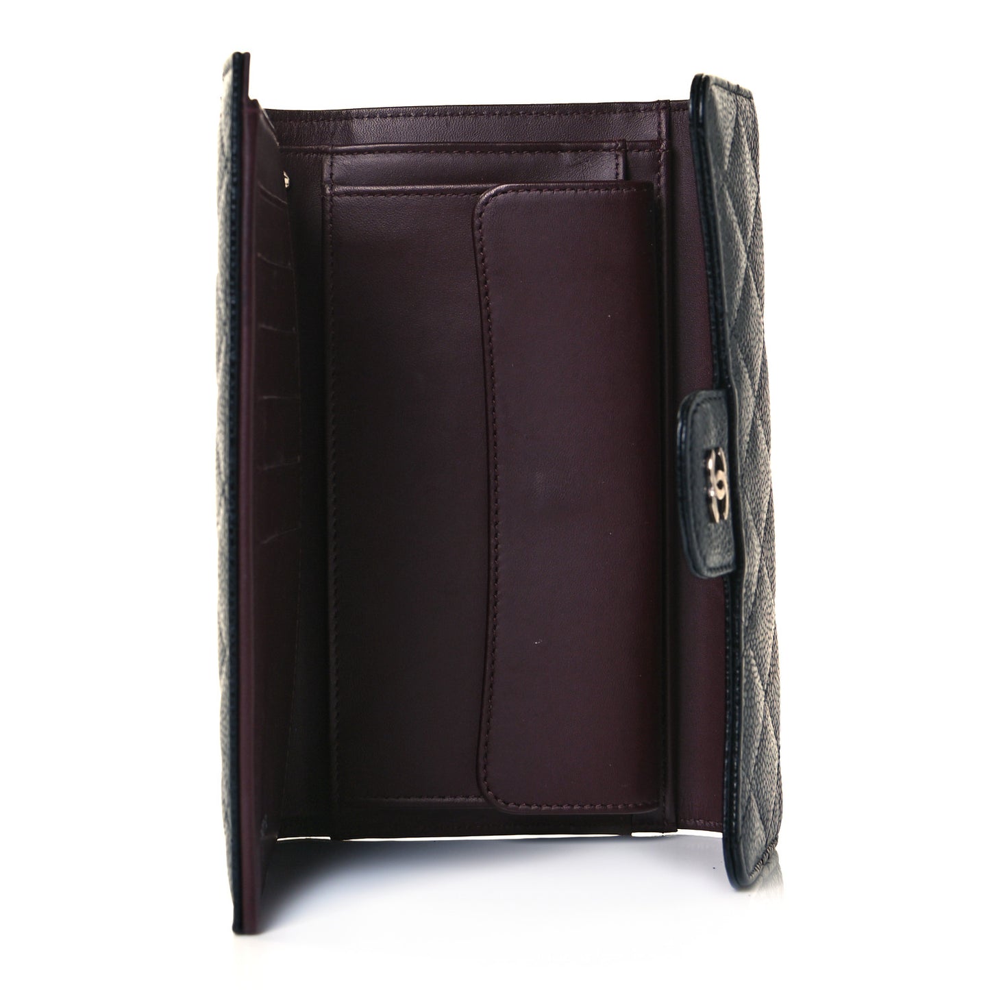 Caviar Quilted Medium Flap Wallet Black