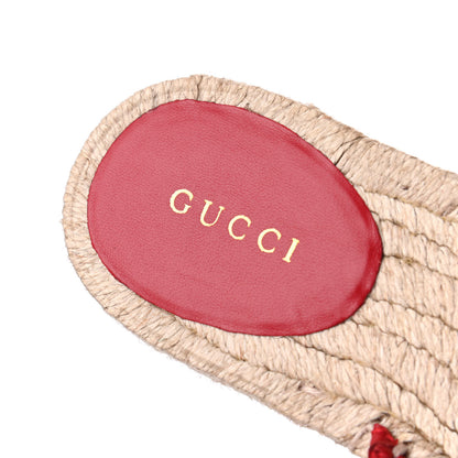 Gucci Nappa Matelasse GG Marmont Espadrille Slippers 37 Hibiscus Red 6 of 15
