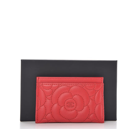 Chanel Caviar Camellia Quilted Card Holder Red 8 of 8