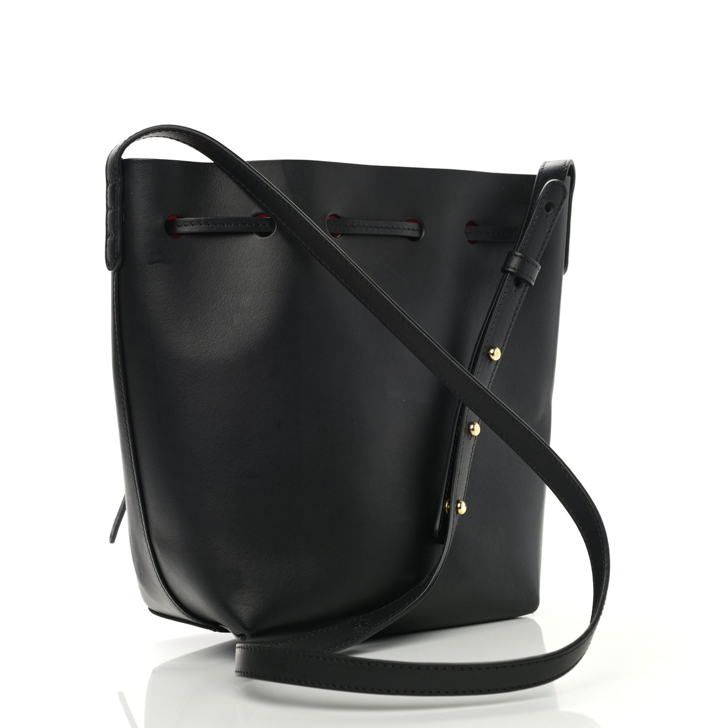 Vegetable Tanned Calfskin Bucket Bag Black Flamma