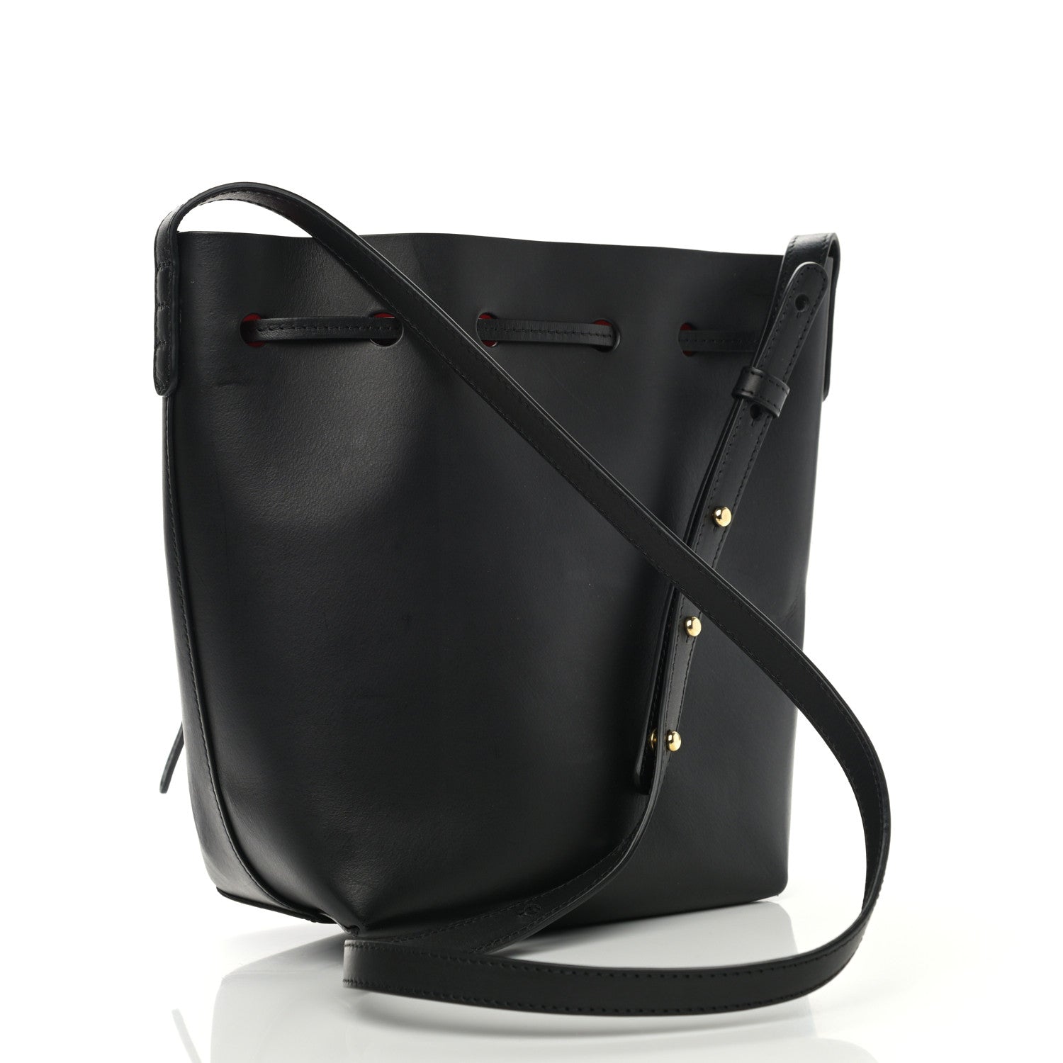 Mansur Gavriel Vegetable Tanned Calfskin Bucket Bag Black Flamma 3 of 9
