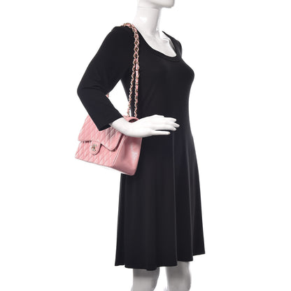 Chanel Iridescent Caviar Quilted Jumbo Double Flap Rose Pink 2 of 11