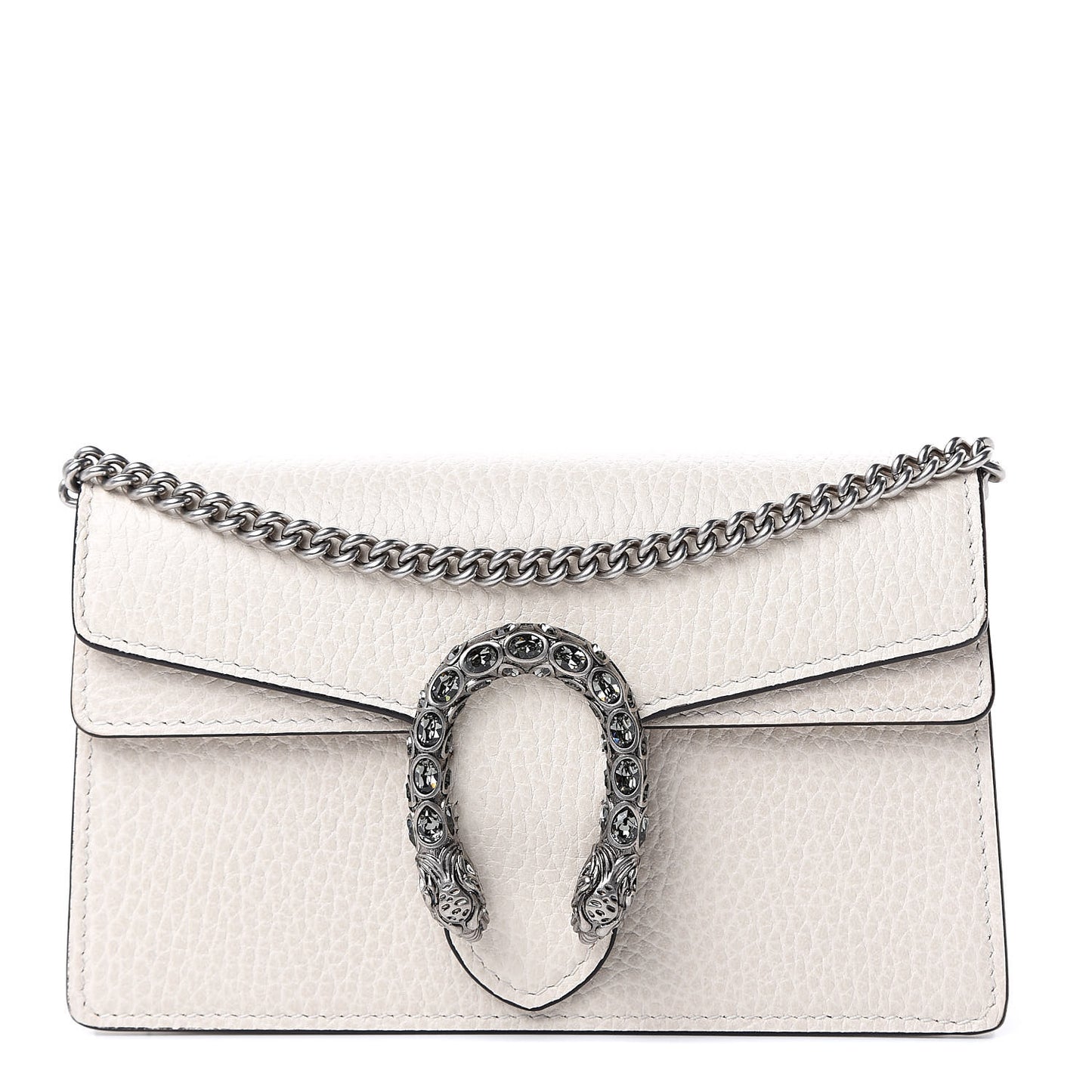 Dollar Calfskin Crystal Super Mini Dionysus Shoulder Bag Mystic White Black Diamond
