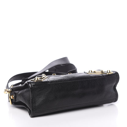 Balenciaga Chevre Gold Metallic Edge Hardware Mini City Black 5 of 12