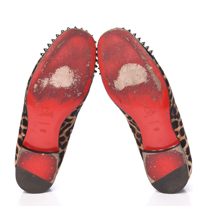 Christian Louboutin Pony Hair Print Spikes Mens Intern Flat Loafers 40.5 Leopard Black 10 of 18
