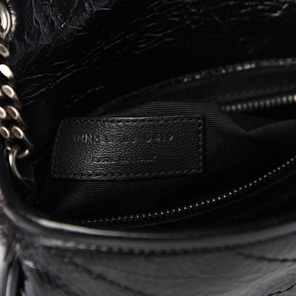 Saint Laurent Crinkled Calfskin Matelasse Monogram Niki Chain Wallet Black 6 of 9