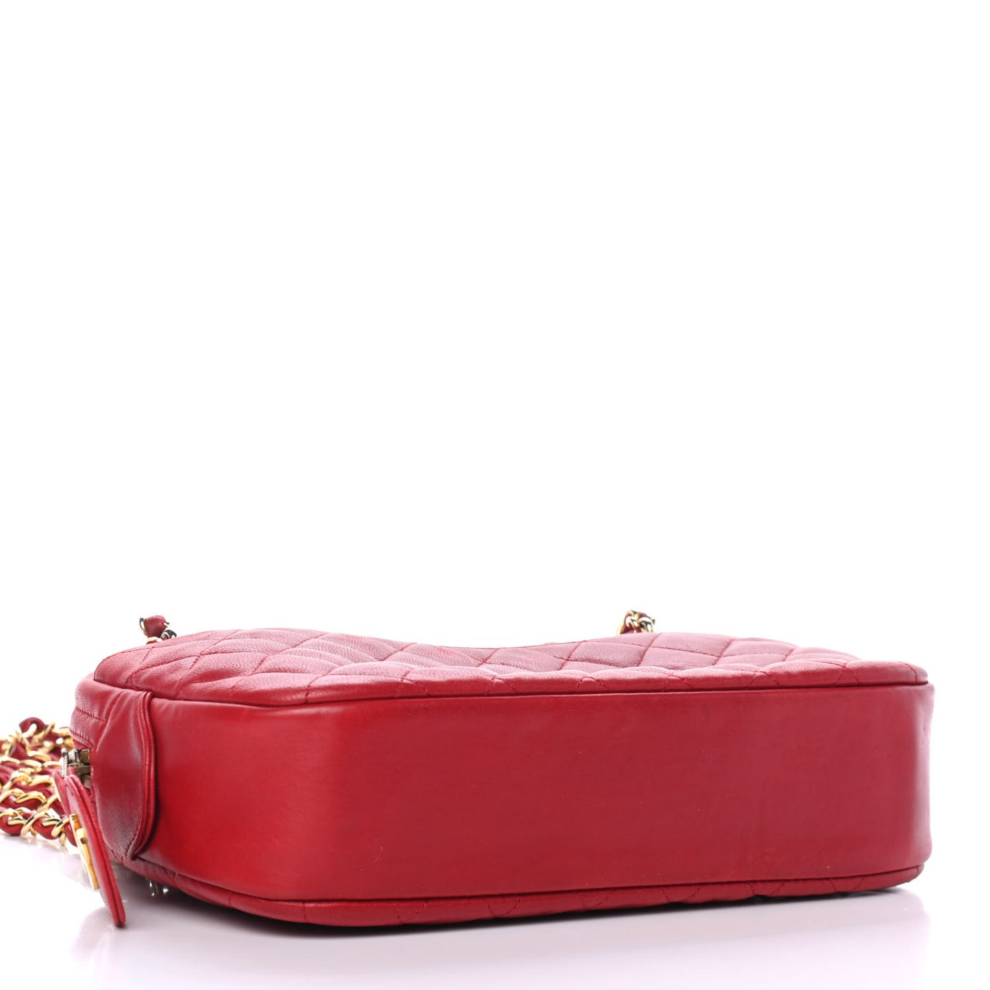 Lambskin Quilted Camera Case Red