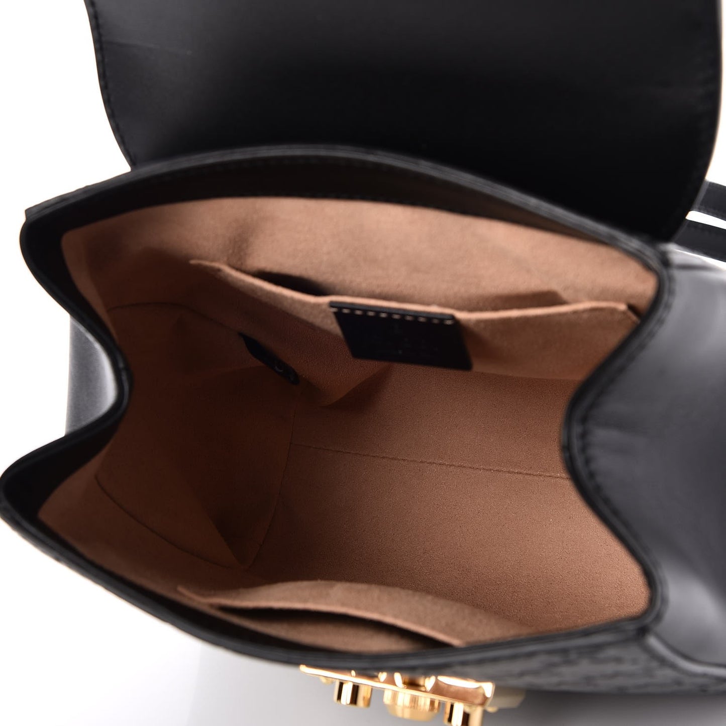 Guccissima Signature Padlock Backpack Black
