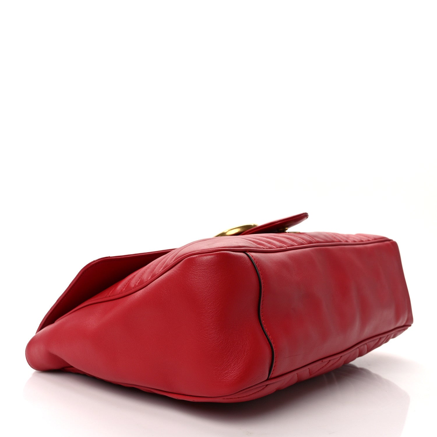Gucci Calfskin Matelasse Large GG Marmont Shoulder Bag Hibiscus Red 4 of 15
