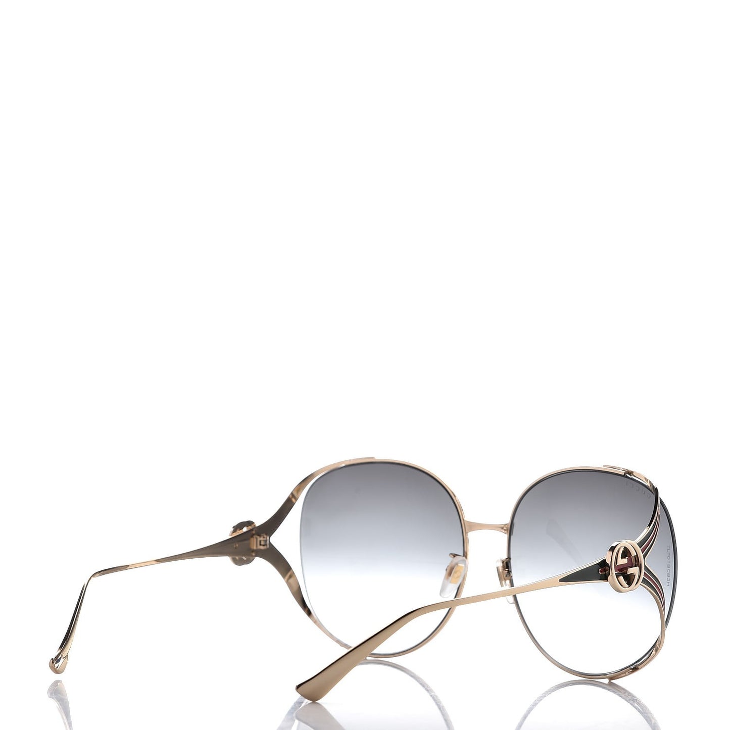 Metal Oversized Round Frame GG0225S Sunglasses Gold