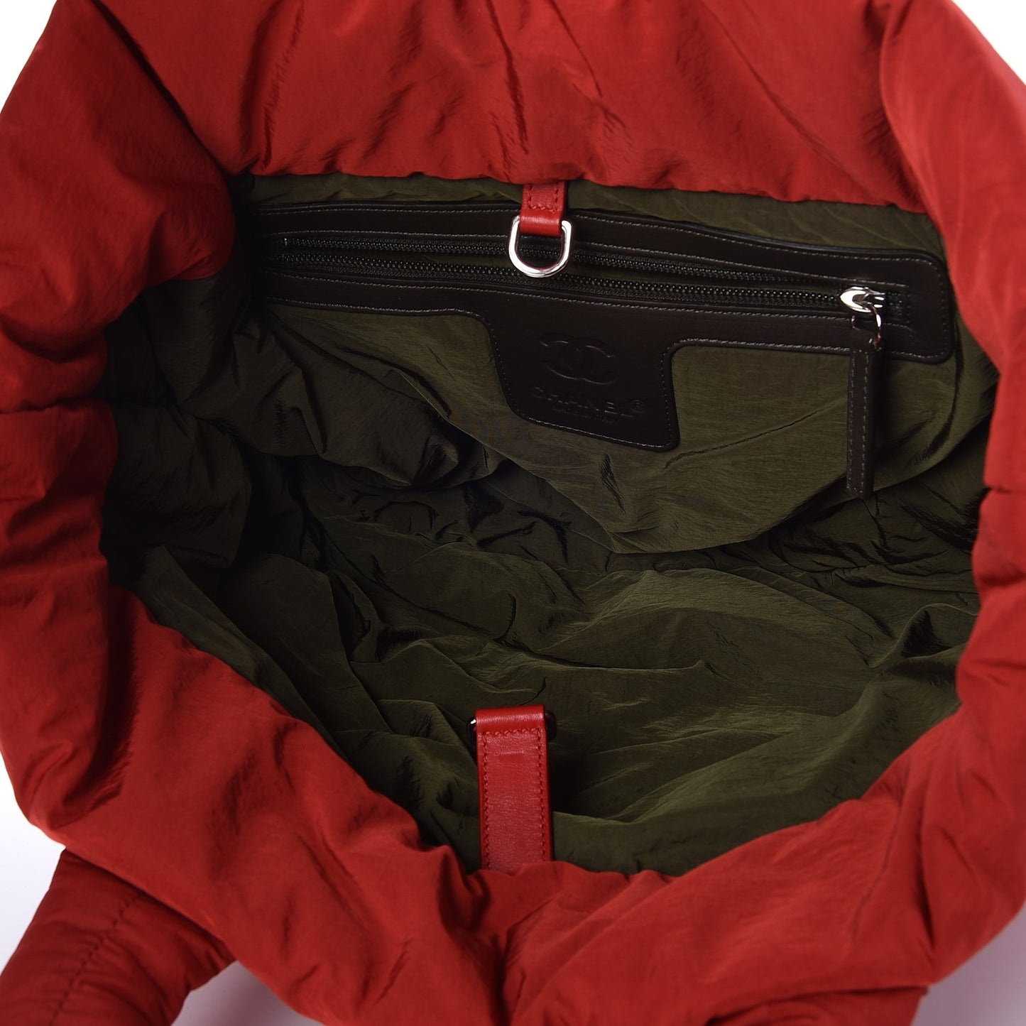 Nylon Quilted Small Coco Cocoon Tote Red