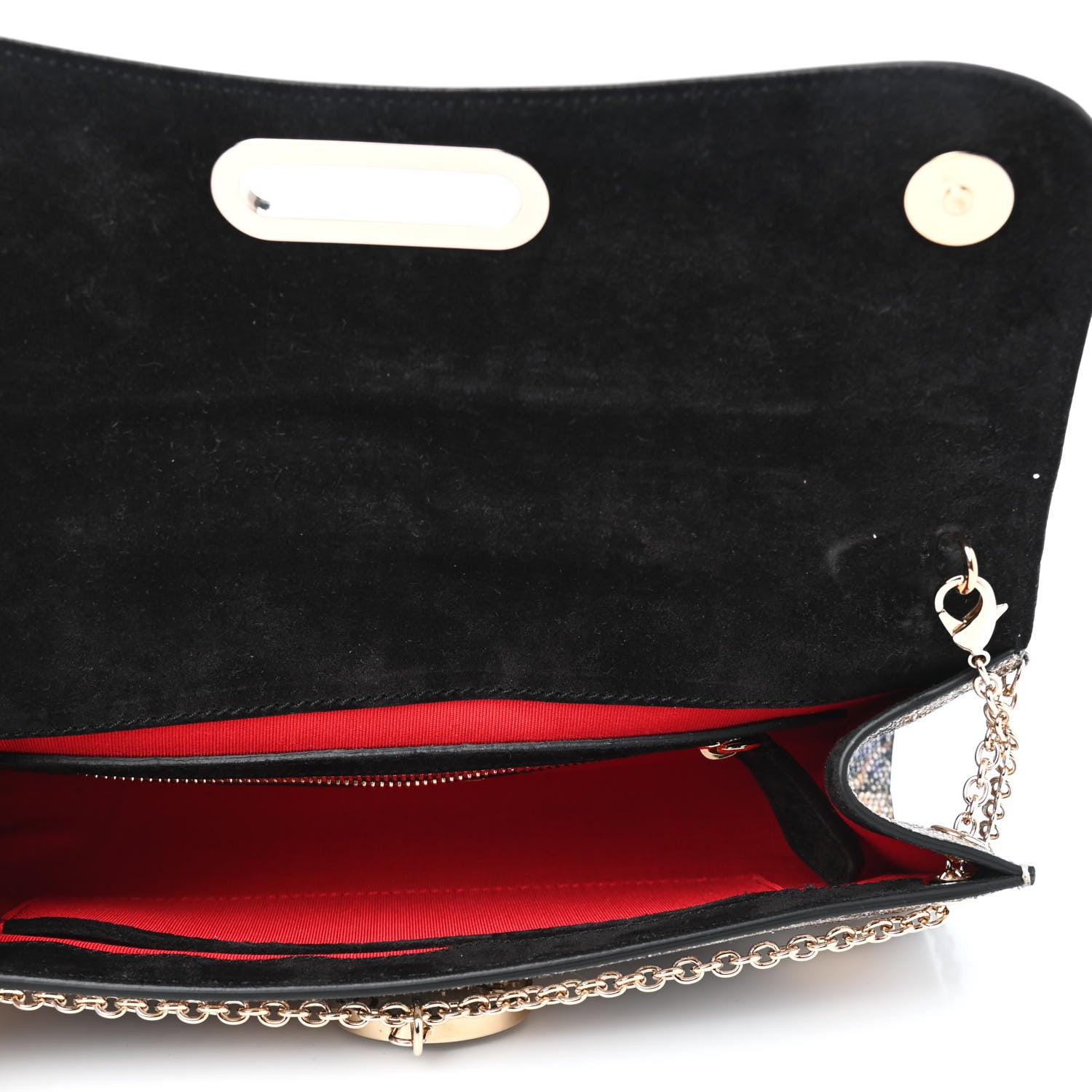 Christian Louboutin Metallic Gloss Glitter Sirene Riviera Clutch Gold 4 of 4