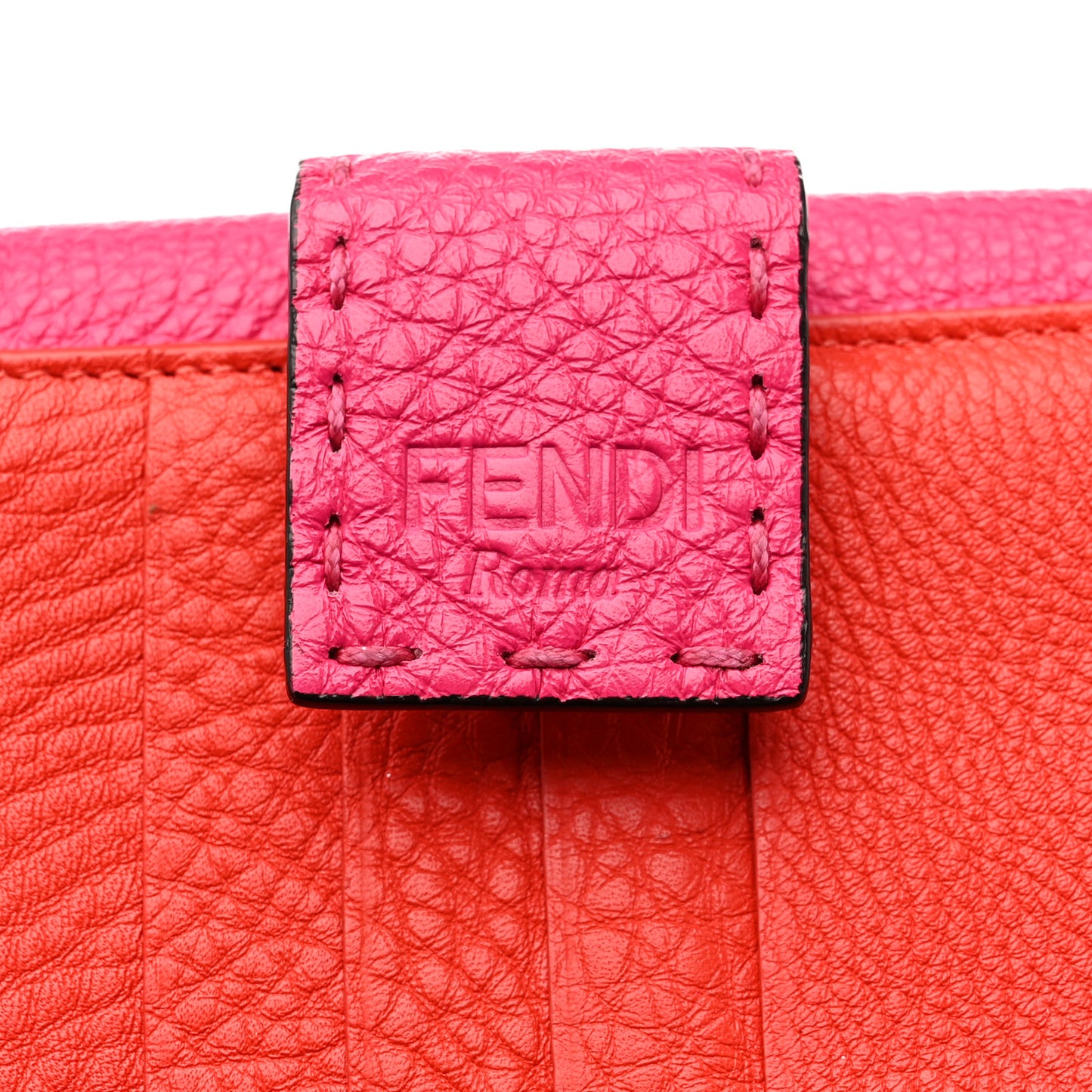 Cuoio Romano Selleria Bi-Color Peekaboo Continental Wallet Fuxia Papavero