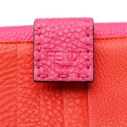 Fendi Cuoio Romano Selleria Bi-Color Peekaboo Continental Wallet Fuxia Papavero 12 of 13