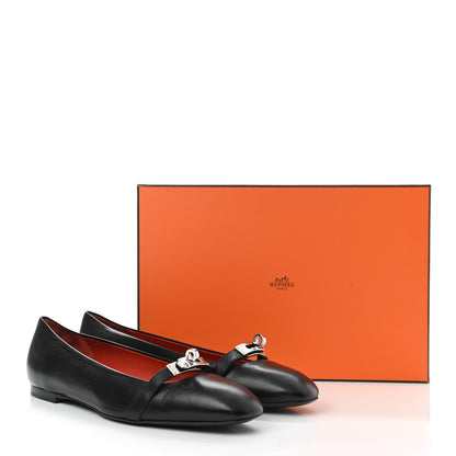 Hermes Goatskin Bilbao Ballerina Flats 40 Black 9 of 9