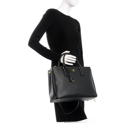 Prada Saffiano Medium Galleria Double Zip Tote Black 3 of 9