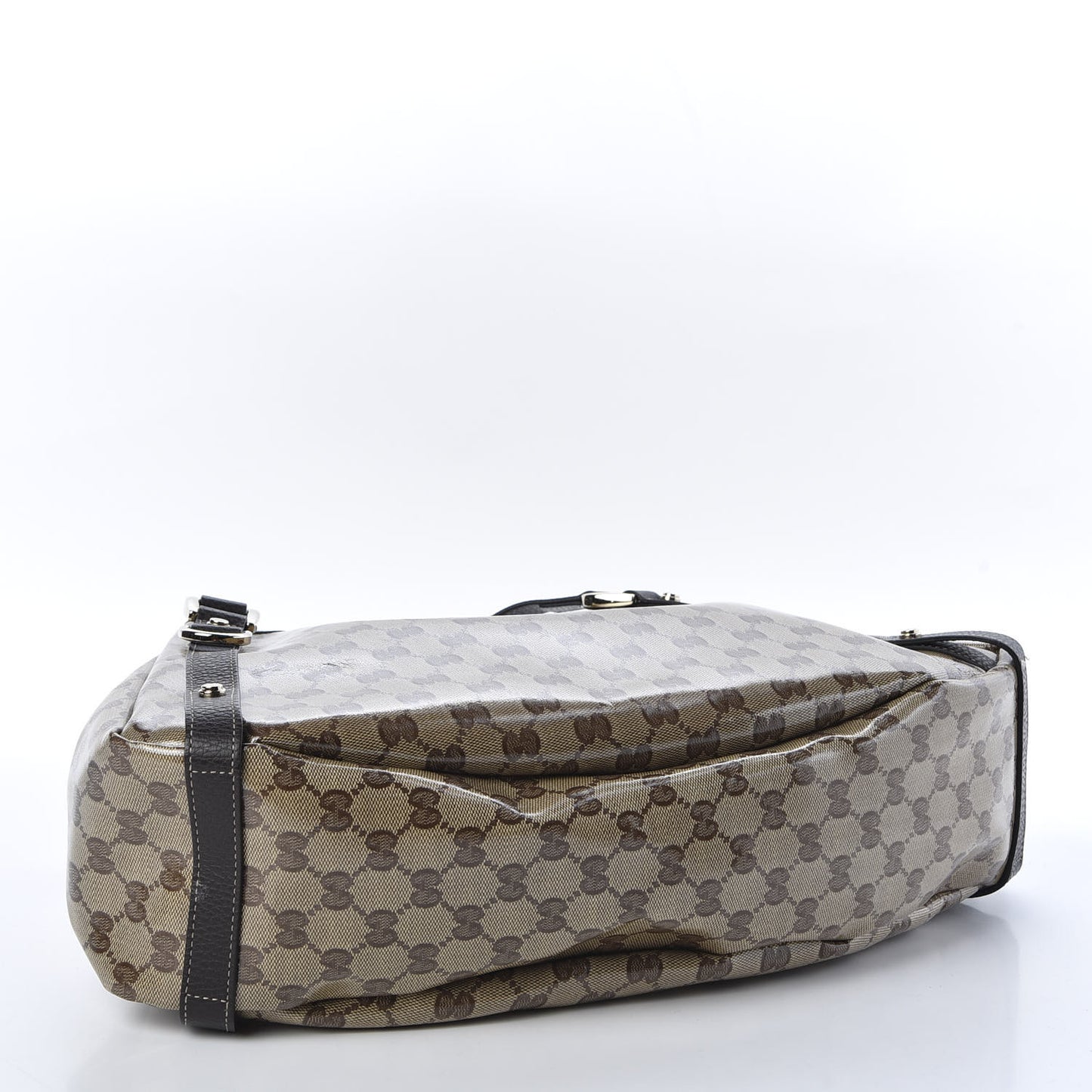 Crystal Monogram Medium Abbey Shoulder Bag Dark Brown
