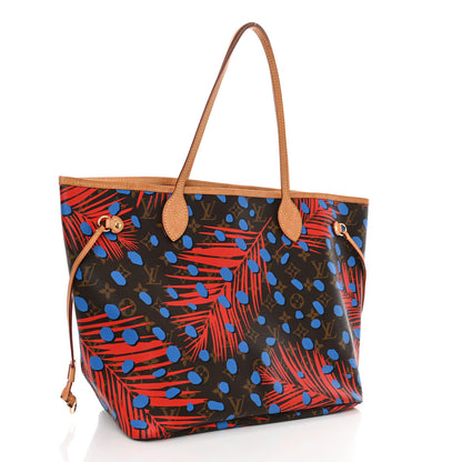 Louis Vuitton Monogram Jungle Dots Neo Neverfull MM Coquelicot Denim 3 of 12