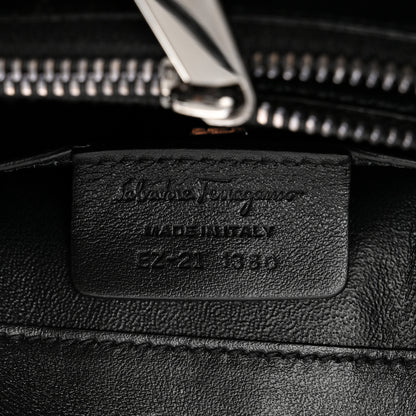 Salvatore Ferragamo Jacquard Trifolio Shoulder Bag Beige Black 7 of 11