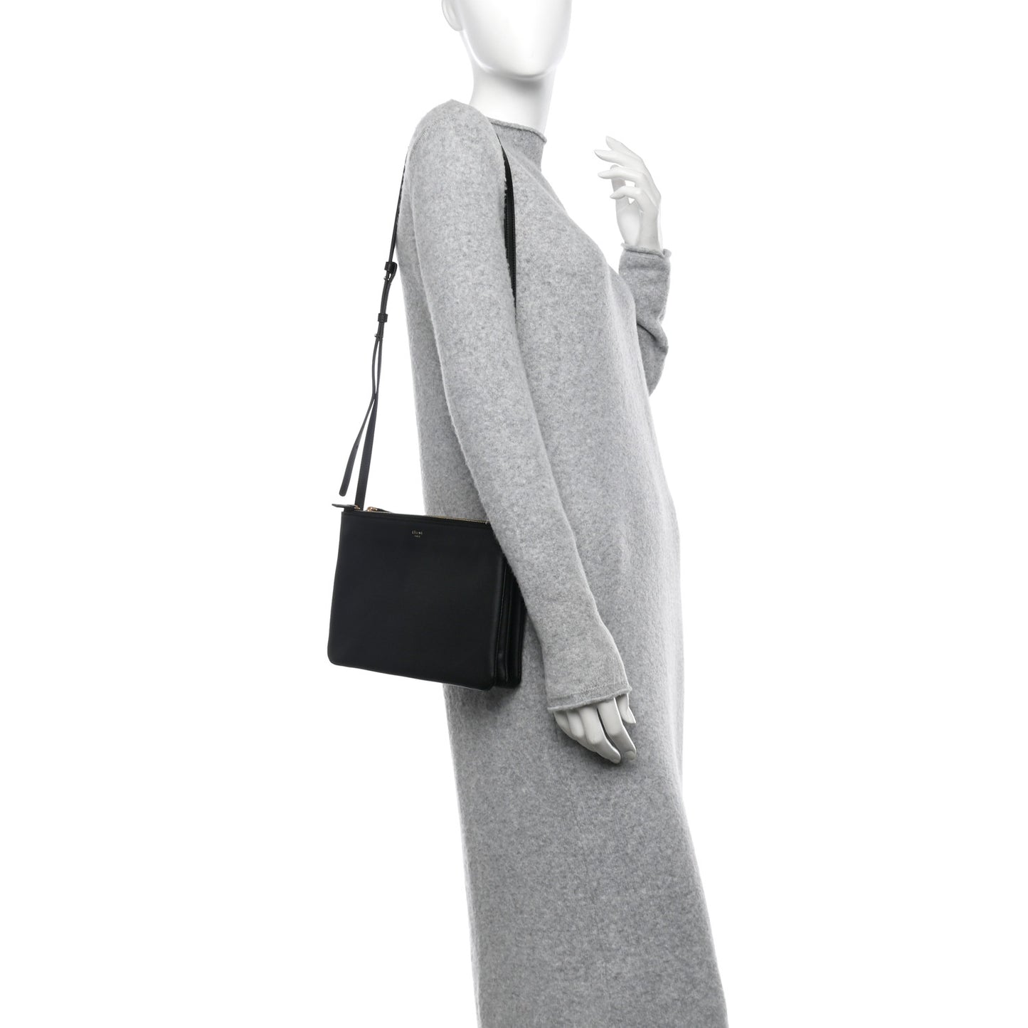 Lambskin Large Trio Crossbody Bag Black