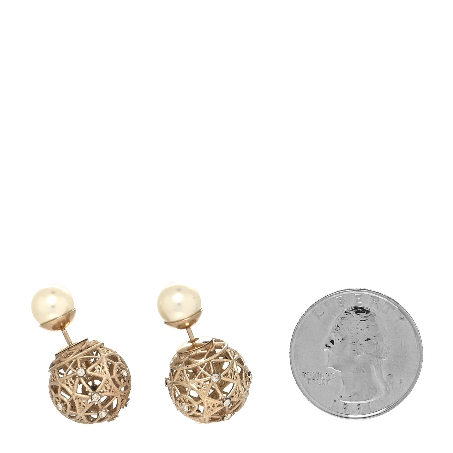 Pearl Crystal Mise En Dior Tribales Earrings Gold