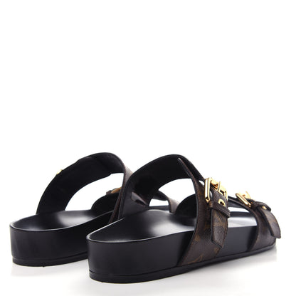 Louis Vuitton Monogram Bom Dia Mule Sandals 37 Black 4 of 11