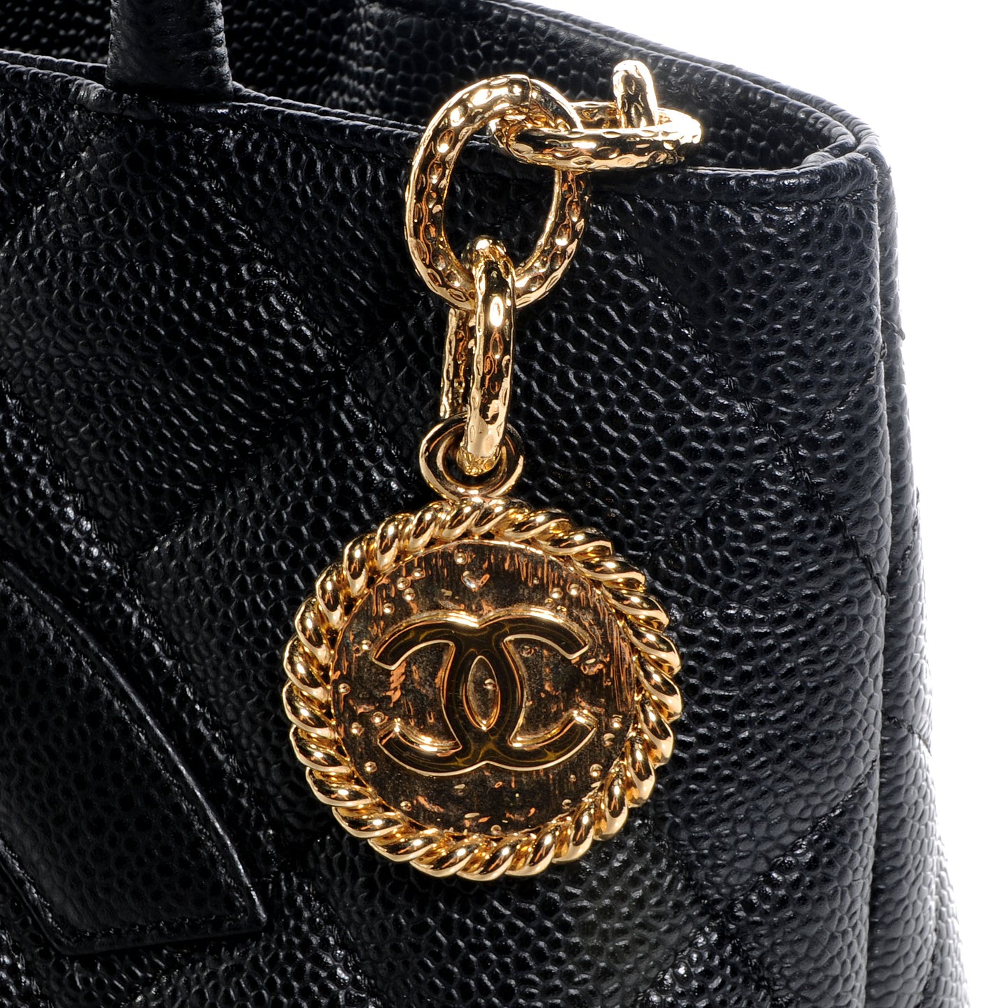 Caviar Medallion Tote Black