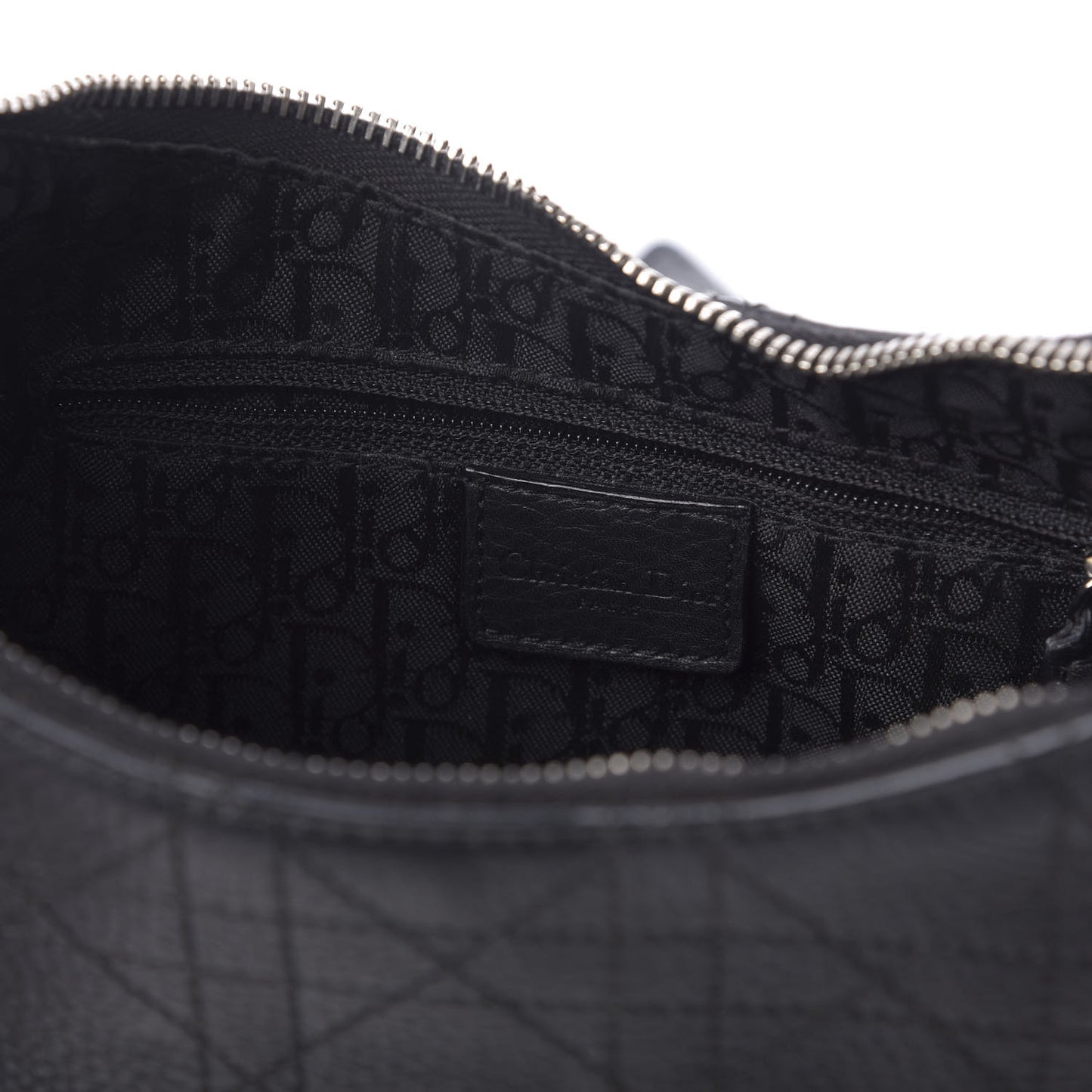 Grained Calfskin Cannage Hobo Black