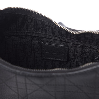 Christian Dior Grained Calfskin Cannage Hobo Black 9 of 11